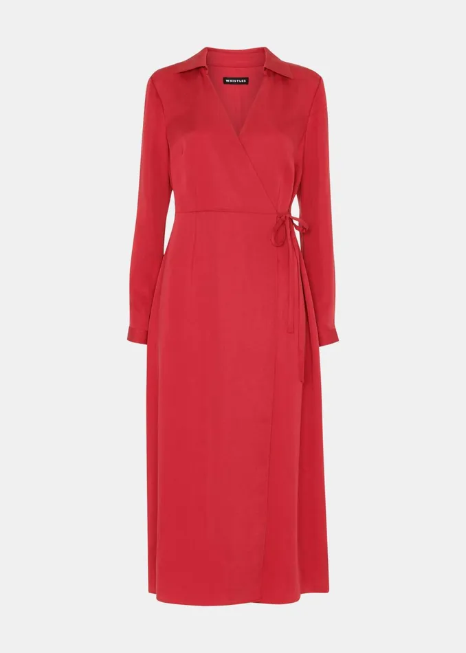 Women Dresses Whistles Elodie Tie Wrap Midi Dress