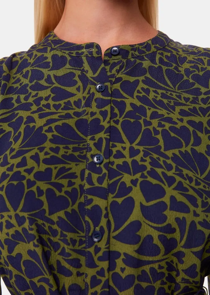Women Dresses Whistles Green Abstract Petal Flippy Dress