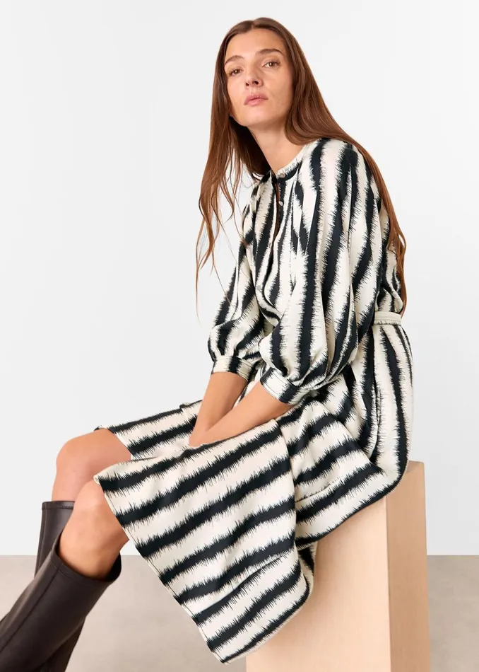 Women Dresses Whistles Ivory Hazy Stripe Mabel Dress