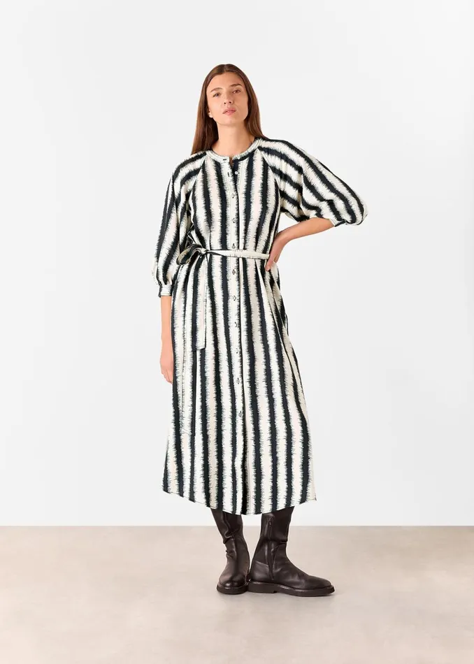 Women Dresses Whistles Ivory Hazy Stripe Mabel Dress