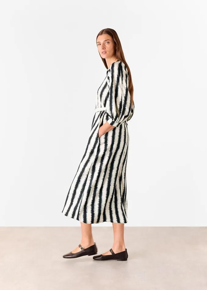 Women Dresses Whistles Ivory Hazy Stripe Mabel Dress