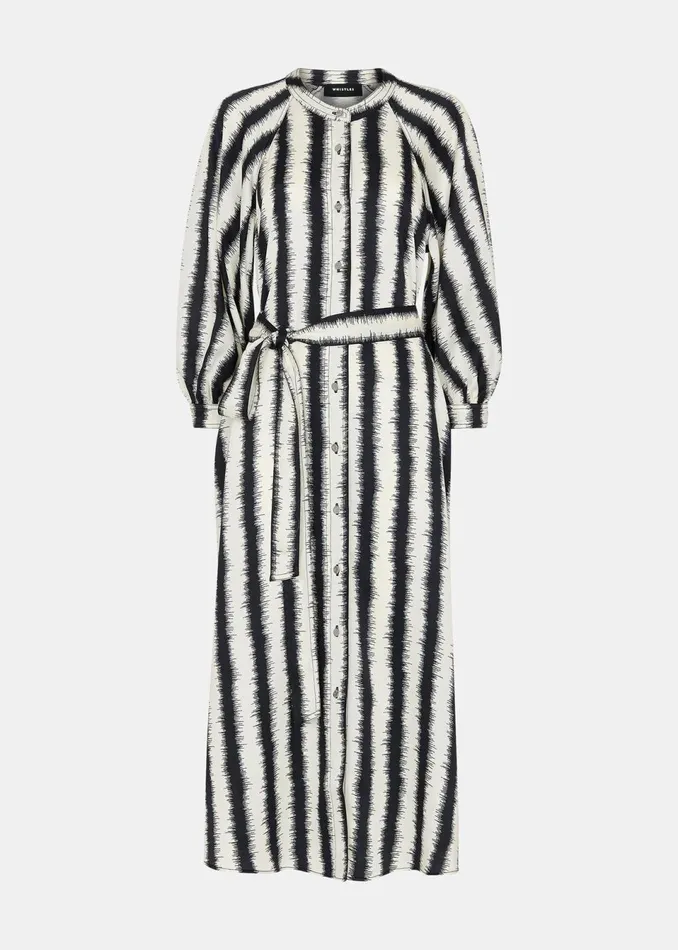 Women Dresses Whistles Ivory Hazy Stripe Mabel Dress