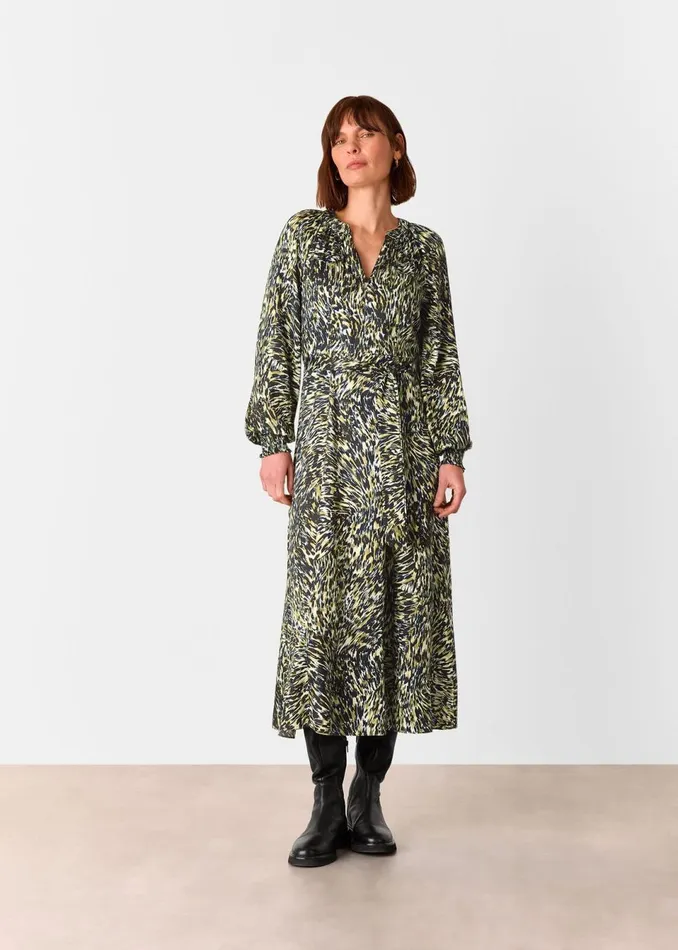 Women Dresses Whistles Khaki Leopard Swirl Midi Dress