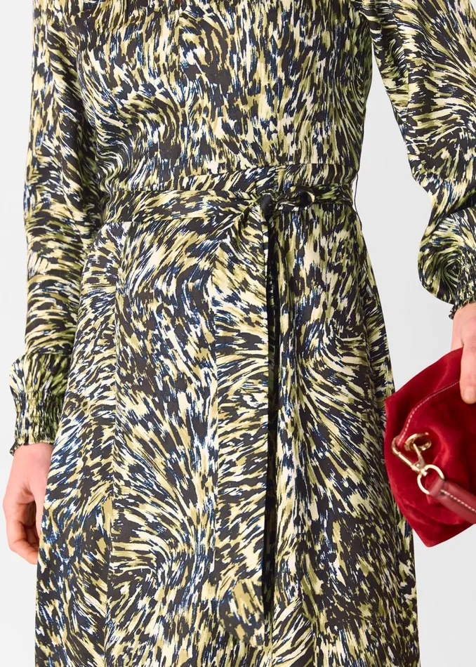 Women Dresses Whistles Khaki Leopard Swirl Midi Dress