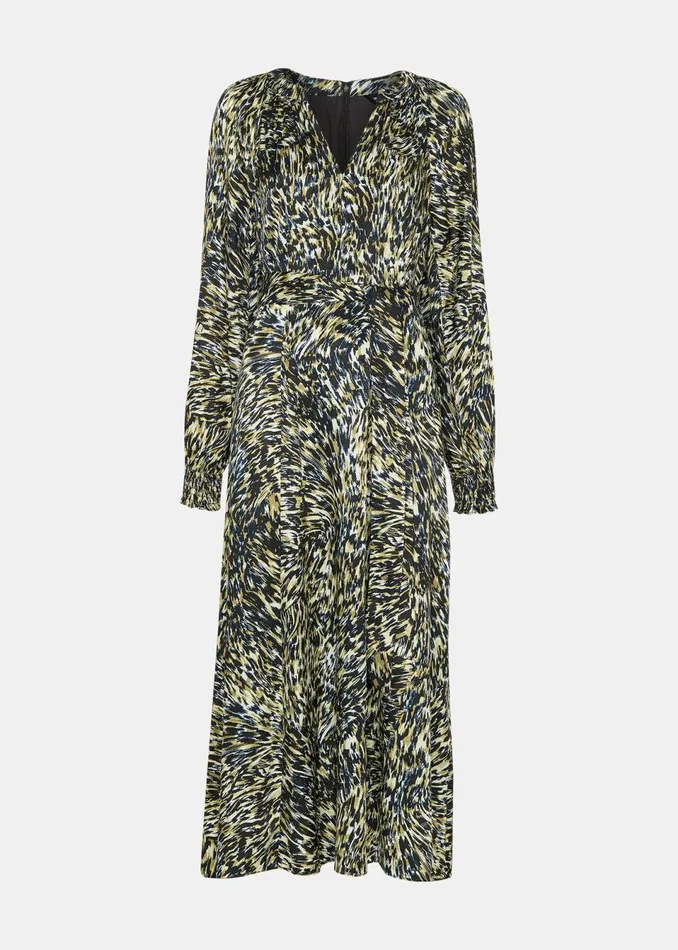 Women Dresses Whistles Khaki Leopard Swirl Midi Dress