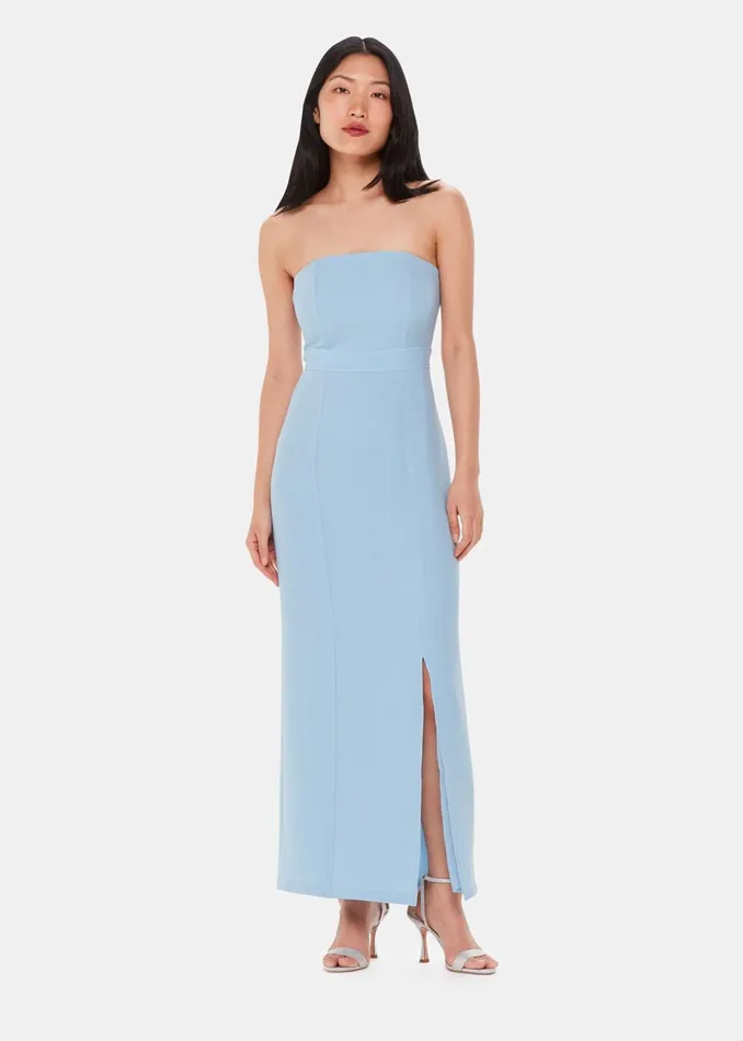 Women Dresses Whistles Pale Blue Gemma Strapless Maxi Dress