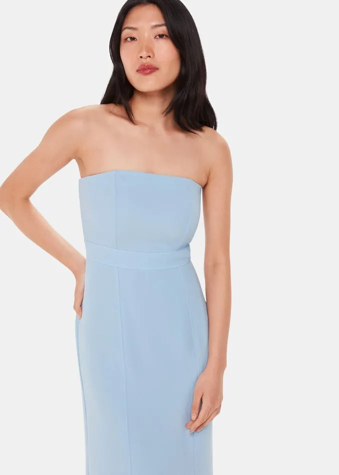 Women Dresses Whistles Pale Blue Gemma Strapless Maxi Dress