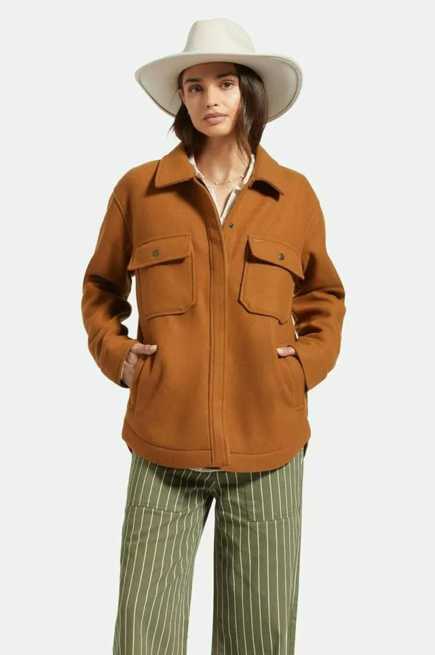 Women Durham Shirt Jacket Washed Copper Brixton Jackets