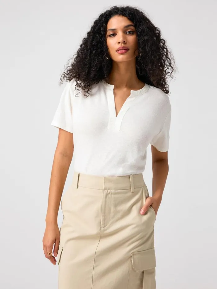 Women Easy Breezy Peasant Tee Chalk Sanctuary Clothing Tees and Tops