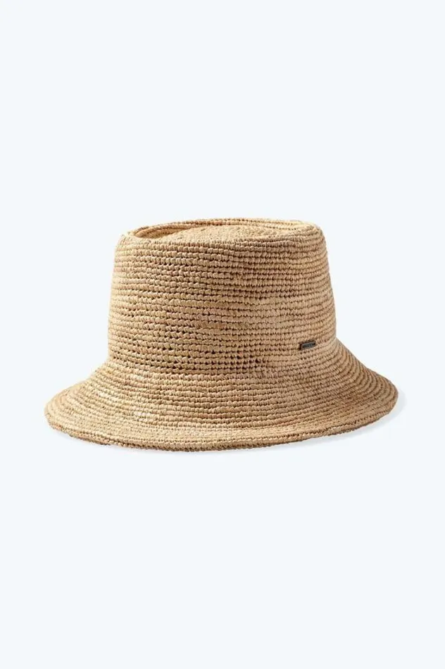 Women Ellee Straw Bucket Hat Tan Brixton Straw Hats