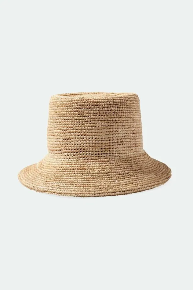 Women Ellee Straw Bucket Hat Tan Brixton Straw Hats