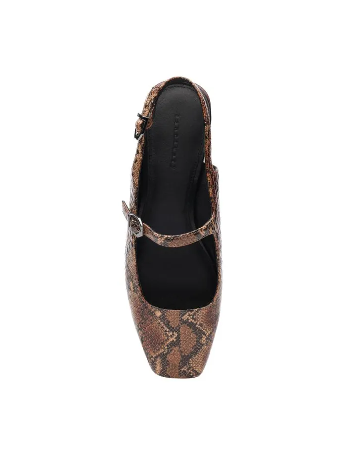 Women Everly Slingback Flat Brown Black Snake Sanctuary Clothing Ballet Flats Women Everly Slingback Flat Brown Black Snake Sanctuary Clothing Ballet Flats