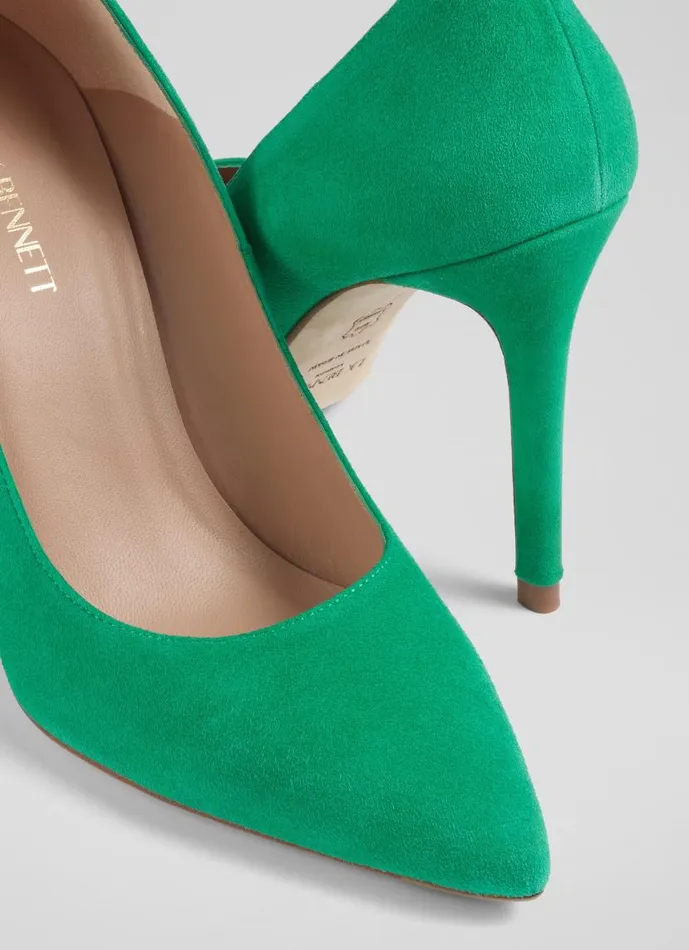 Women Fern Green Suede Pointed Toe Courts Eden Green LKBennett Court Shoes Women Fern Green Suede Pointed Toe Courts Eden Green LKBennett Court Shoes