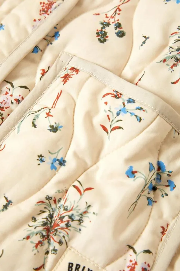 Women Field Floral Quilted Vest Whitecaphazelnutditsy Floral Brixton Jackets
