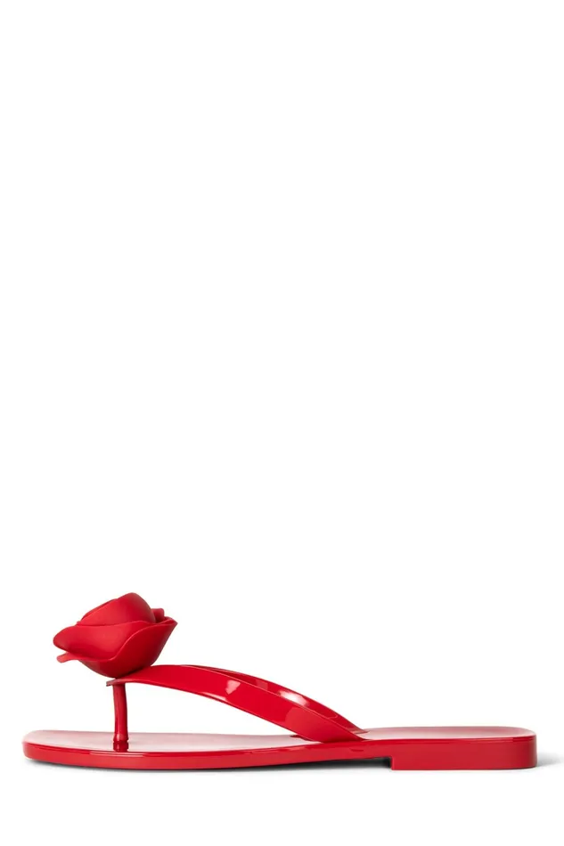 Women Flat Jeffrey Campbell SOSWEET Red Shiny