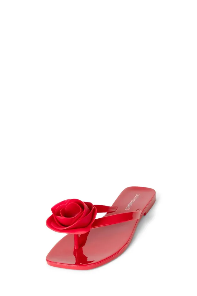 Women Flat Jeffrey Campbell SOSWEET Red Shiny