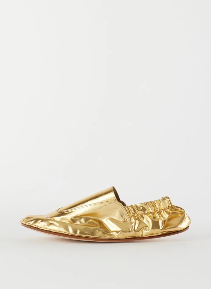 Women Flats Tibi Metallic Mikhail Flat Gold