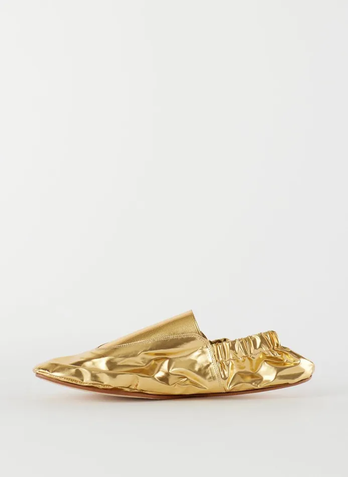 Women Flats Tibi Metallic Mikhail Flat Gold