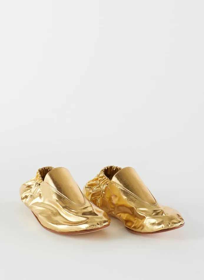 Women Flats Tibi Metallic Mikhail Flat Gold