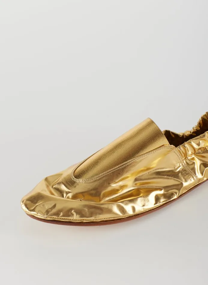 Women Flats Tibi Metallic Mikhail Flat Gold