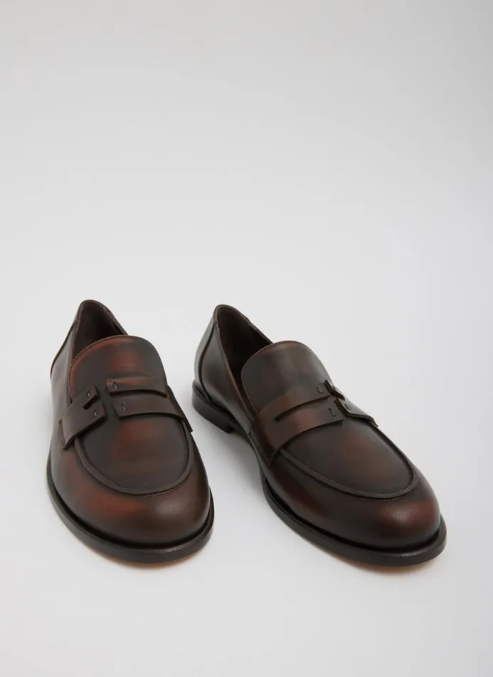 Women Flats Tibi Nacho Loafer Brown Tan