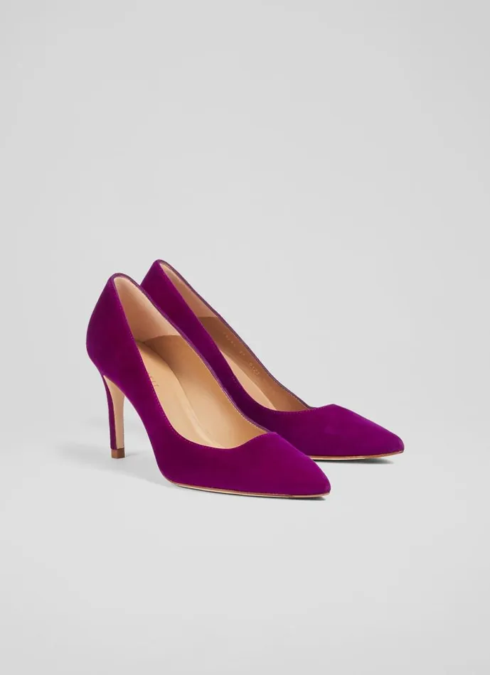Women Floret Magenta Suede Pointed Toe Courts Purple LKBennett Court Shoes Women Floret Magenta Suede Pointed Toe Courts Purple LKBennett Court Shoes