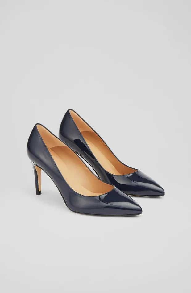 Women Floret Navy Patent Leather Pointed Toe Courts Navy Blue LKBennett Court Shoes Women Floret Navy Patent Leather Pointed Toe Courts Navy Blue LKBennett Court Shoes