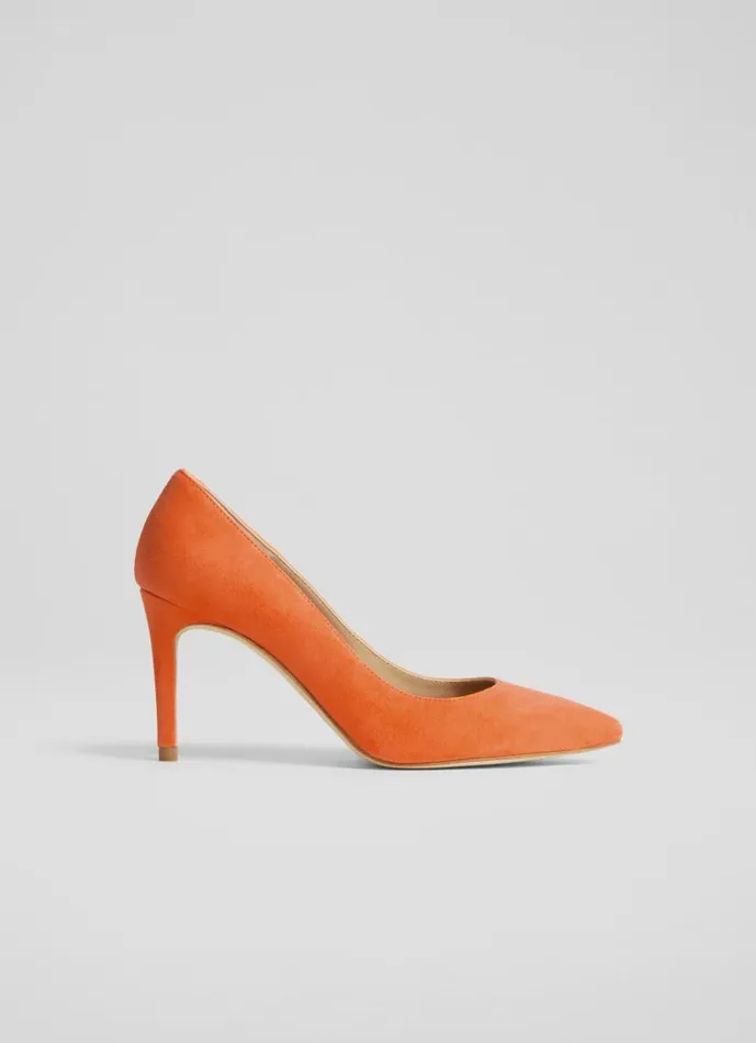 Women Floret Orange Suede Pointed Toe Courts Orange LKBennett Court Shoes