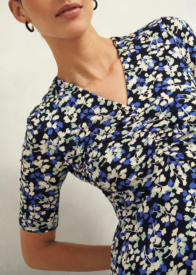 Women Frankie Jersey Dress Navy Multi Hobbs Dresses and Jumpsuits