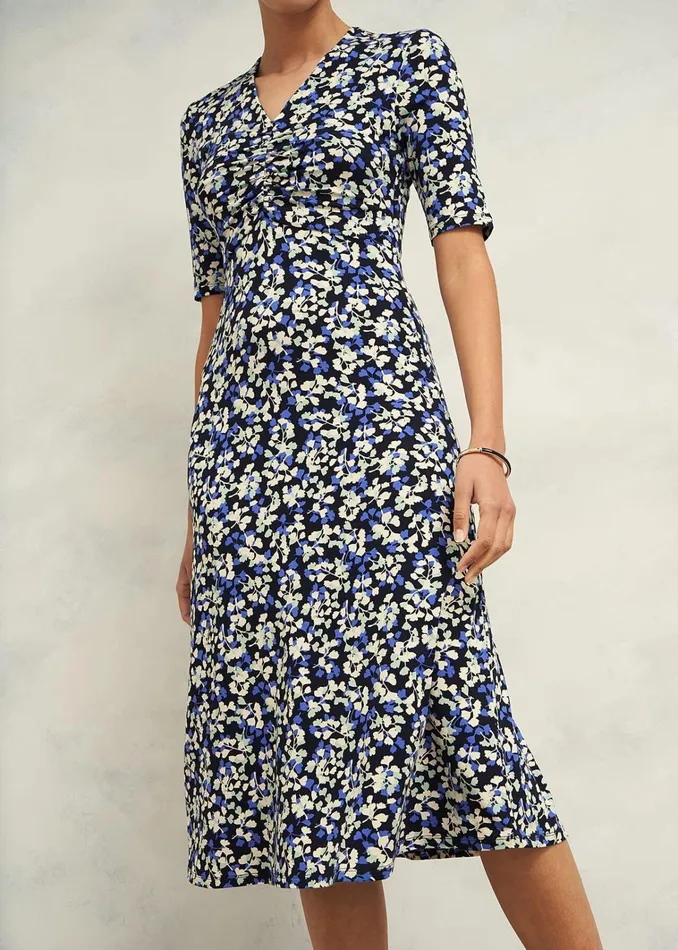 Women Frankie Jersey Dress Navy Multi Hobbs Dresses and Jumpsuits