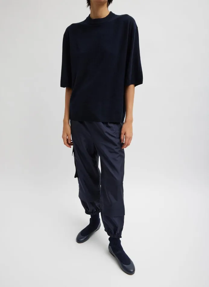Women Fundamentals Tibi Crispy Nylon Wilt Pull On Jogger Navy
