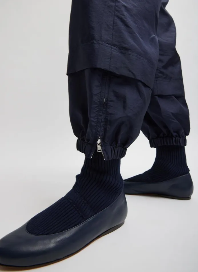 Women Fundamentals Tibi Crispy Nylon Wilt Pull On Jogger Navy
