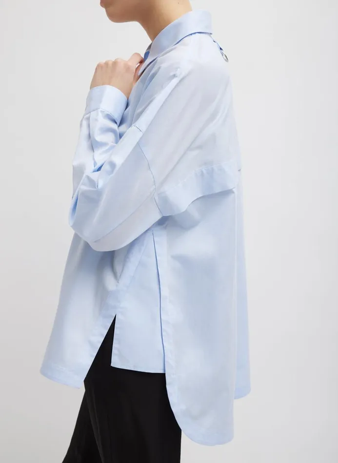 Women Fundamentals Tibi Gabe Oversized Shirt Blue