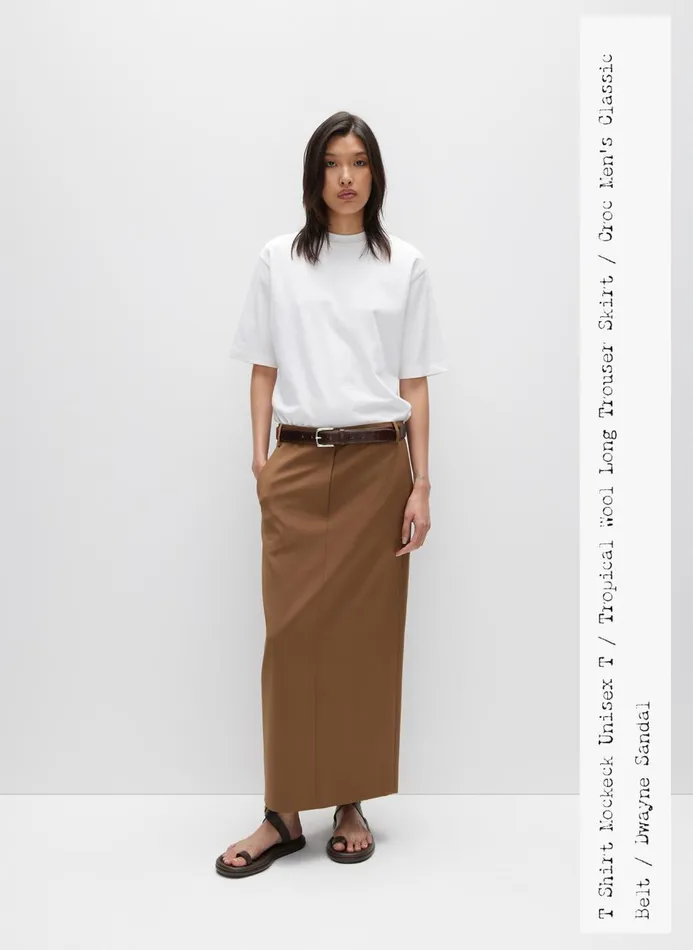 Women Fundamentals Tibi Mock Neck Unisex TShirt White