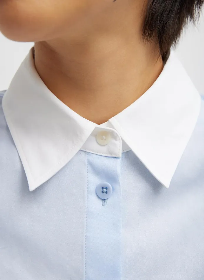 Women Fundamentals Tibi Shirting Spectator Gabe Shirt Blue Multi