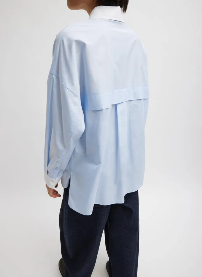 Women Fundamentals Tibi Shirting Spectator Gabe Shirt Blue Multi