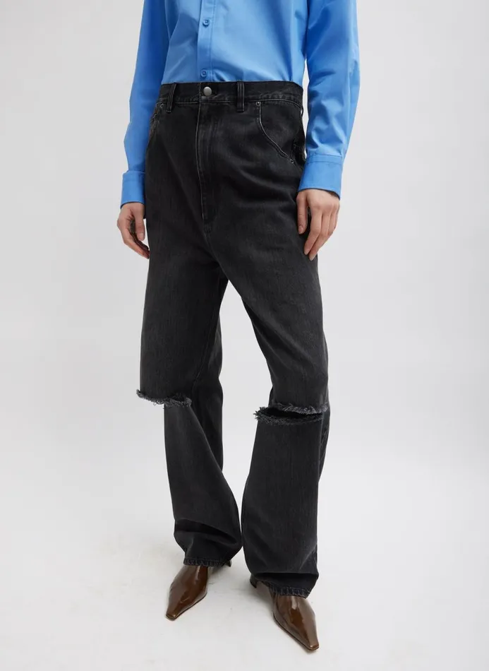 Women Fundamentals Tibi Vintage Black Denim Ryder Jean Vintage Black