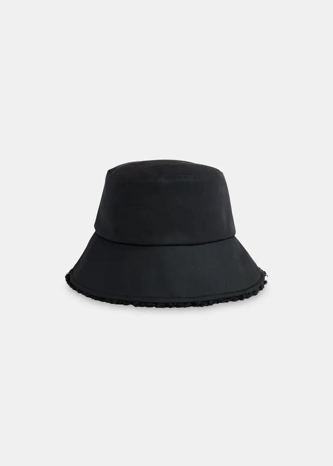 Women Hats Gloves and Scarves Whistles Black Reversible Borg Bucket Hat