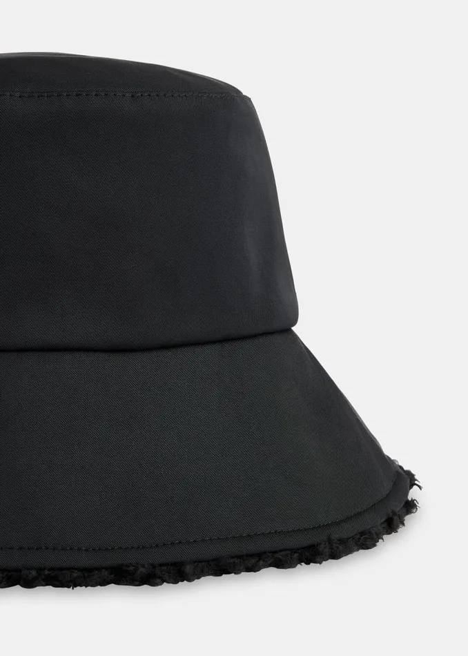Women Hats Gloves and Scarves Whistles Black Reversible Borg Bucket Hat