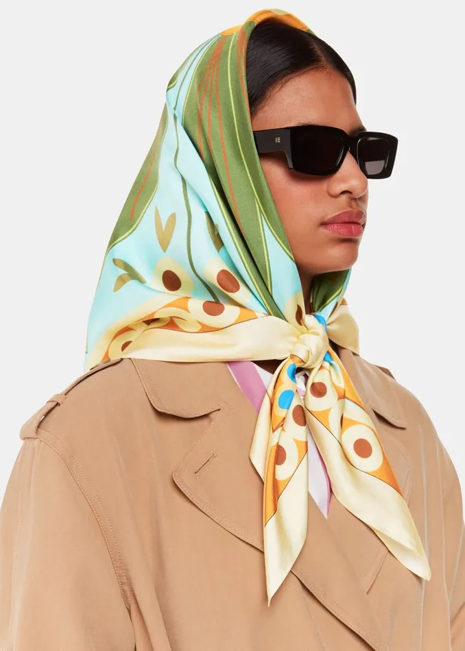 Women Hats Gloves and Scarves Whistles Multicolour Sahar Botanical Silk Scarf