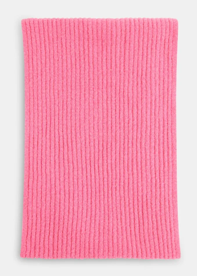 Women Hats Gloves and Scarves Whistles Pink Wool Mix Rib Scarf