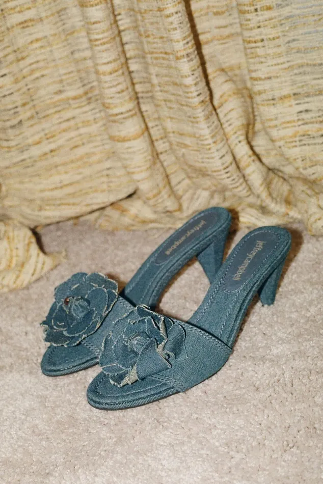 Women Heel Jeffrey Campbell BUDDING Blue Denim