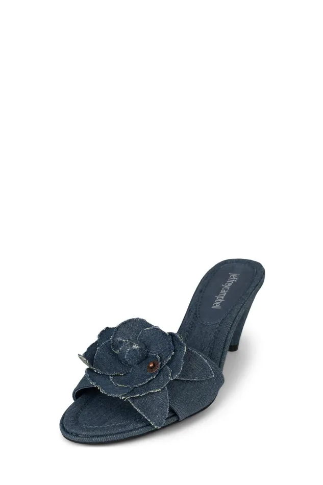 Women Heel Jeffrey Campbell BUDDING Blue Denim
