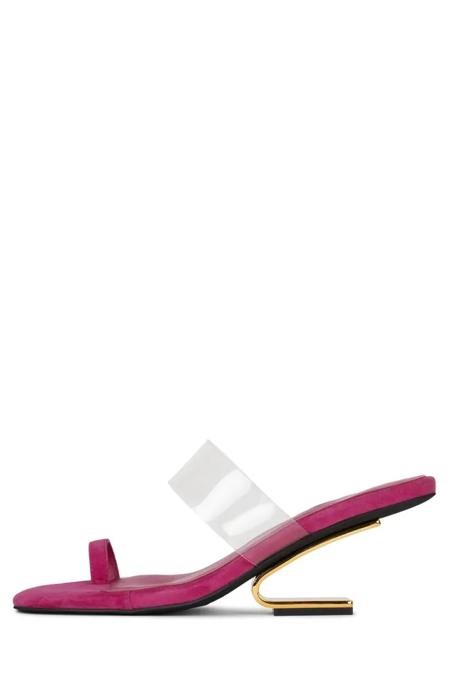 Women Heel Jeffrey Campbell CALCULATE Fuchsia Suede Gold