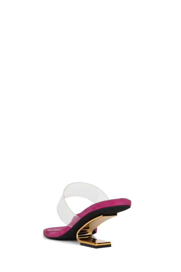 Women Heel Jeffrey Campbell CALCULATE Fuchsia Suede Gold