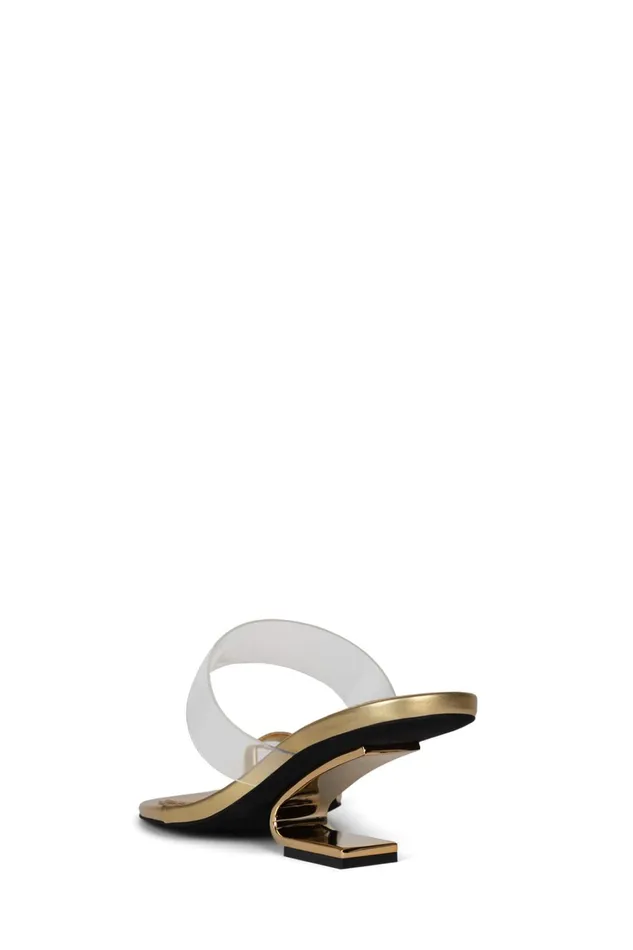 Women Heel Jeffrey Campbell CALCULATE Fuchsia Suede Gold