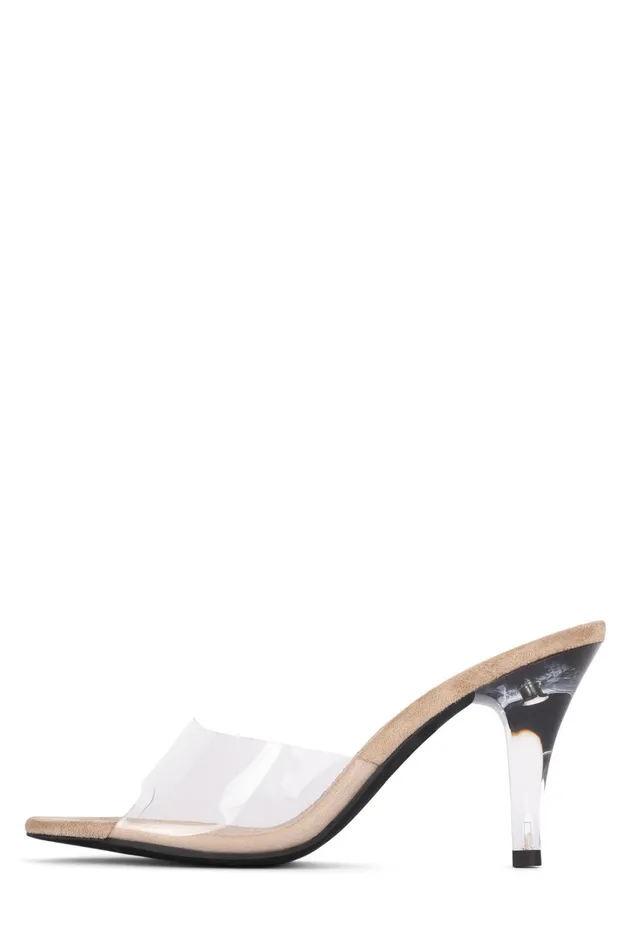 Women Heel Jeffrey Campbell CENDRILLON Nude Suede Clear