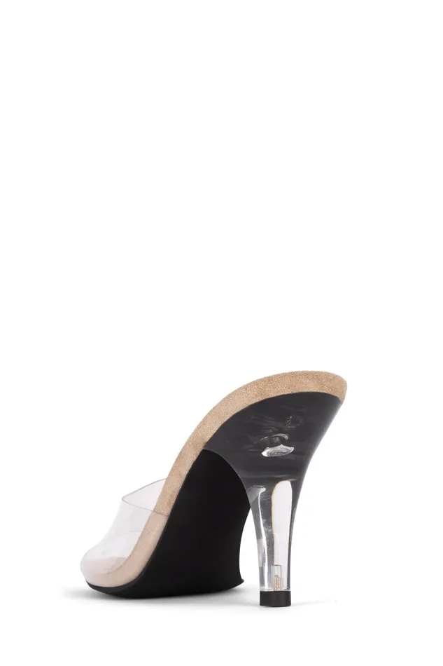 Women Heel Jeffrey Campbell CENDRILLON Nude Suede Clear
