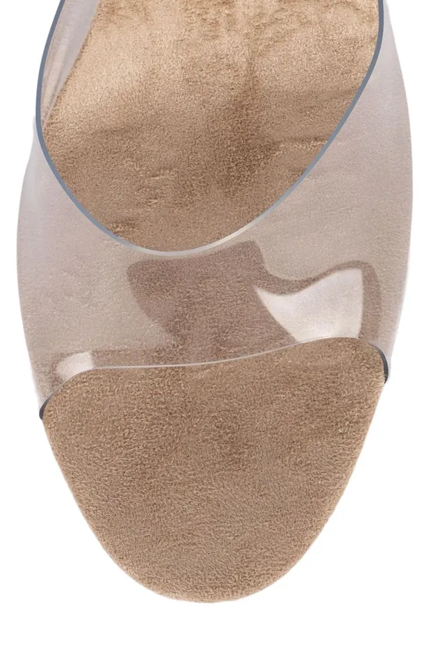 Women Heel Jeffrey Campbell CENDRILLON Nude Suede Clear