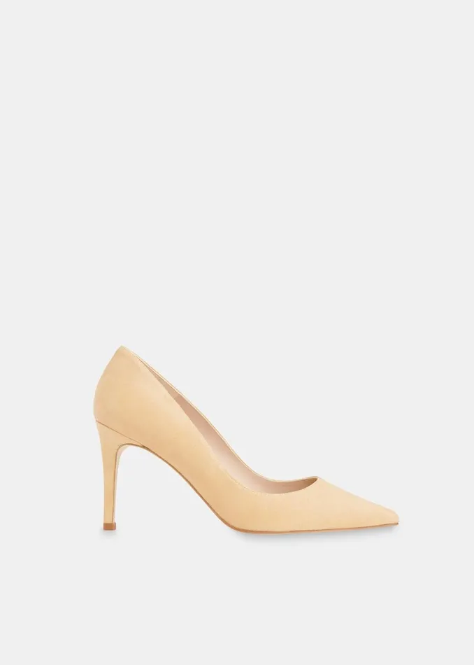Women Heels Whistles Beige Corie Suede Heeled Pump